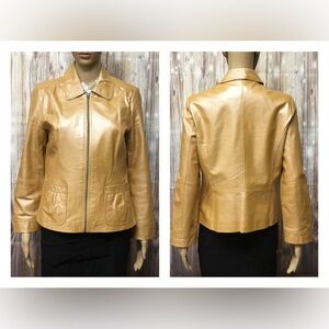 BERNARDO Metallic Genuine Leather Jacket